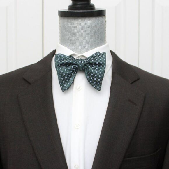 NWT Men's Self tied Bow Tie Forest Green Silk Butterfly Bowtie big bow tie S551 - Picture 13 of 15